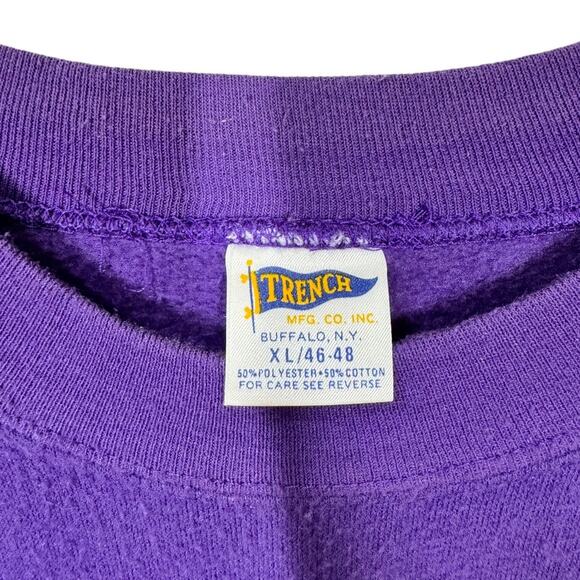 Vintage 90s Minnesota Vikings Football Sweatshirt Crewneck XL Purple NFL Raglan - Picture 5 of 6